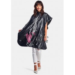 Pelerina pentru tuns sau vopsit cauciucata lunga Neagra, din vinil, 140x90, cod 311 V